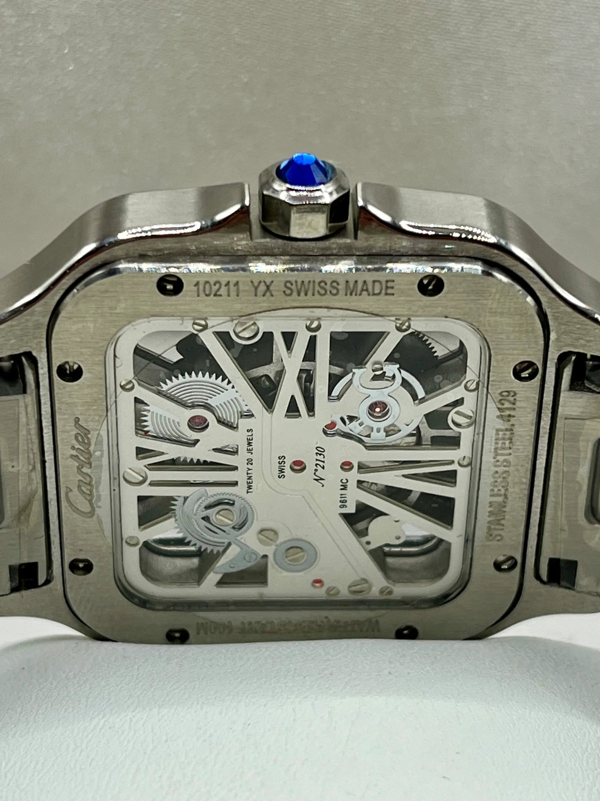 Montre verte ajourée en acier inoxydable