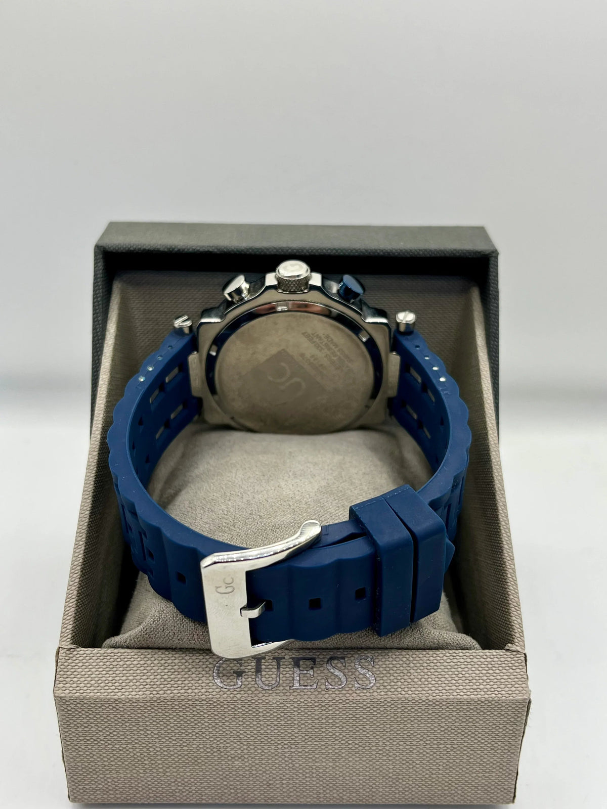 Montre chronographe bleue en acier inoxydable