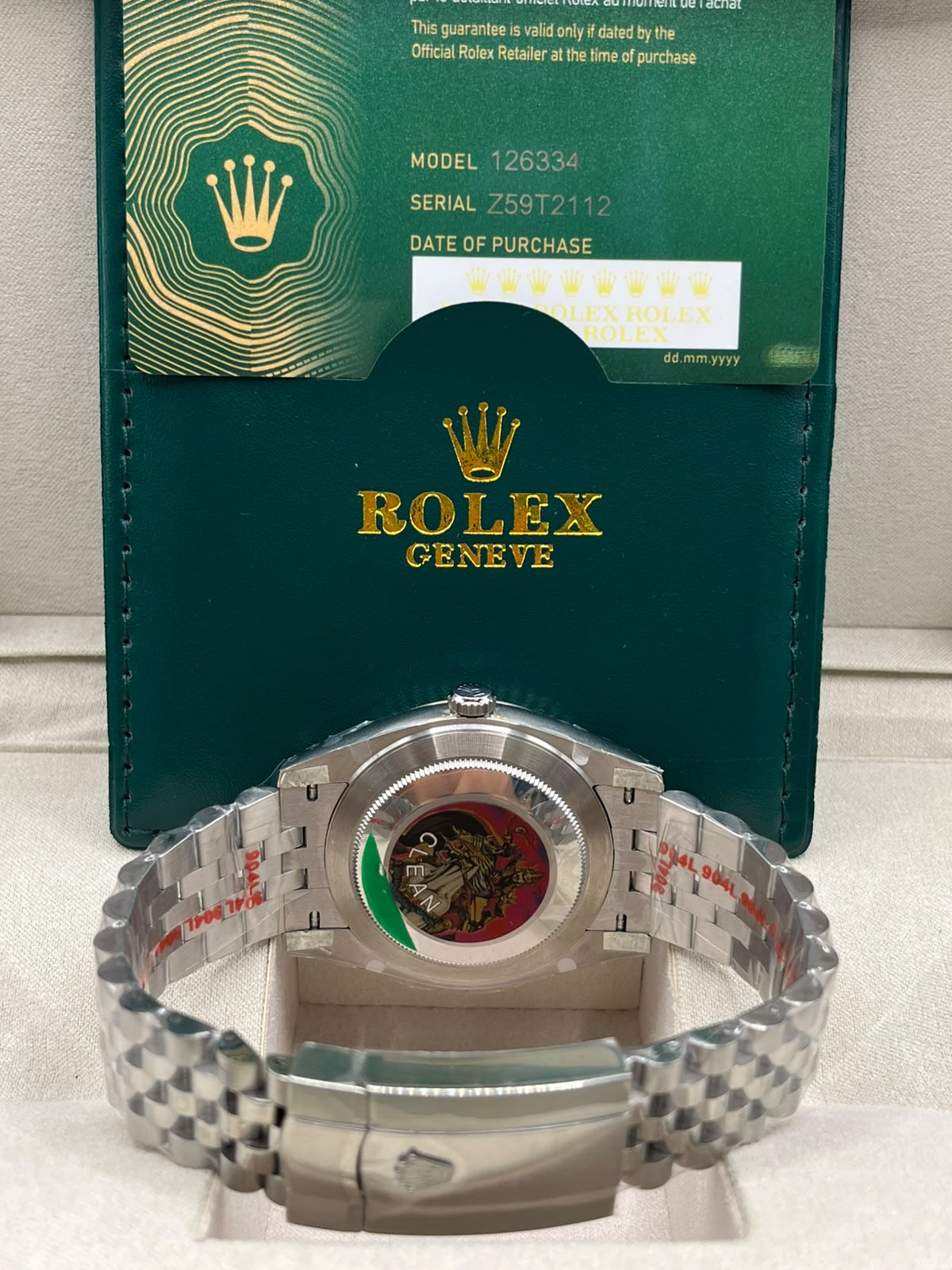 Montre Datejust à motif vert