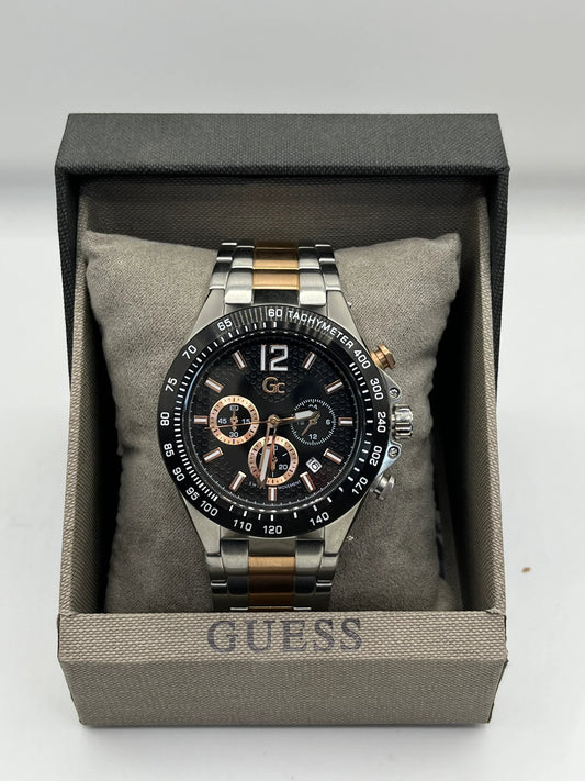 Montre chronographe bicolore à cadran noir