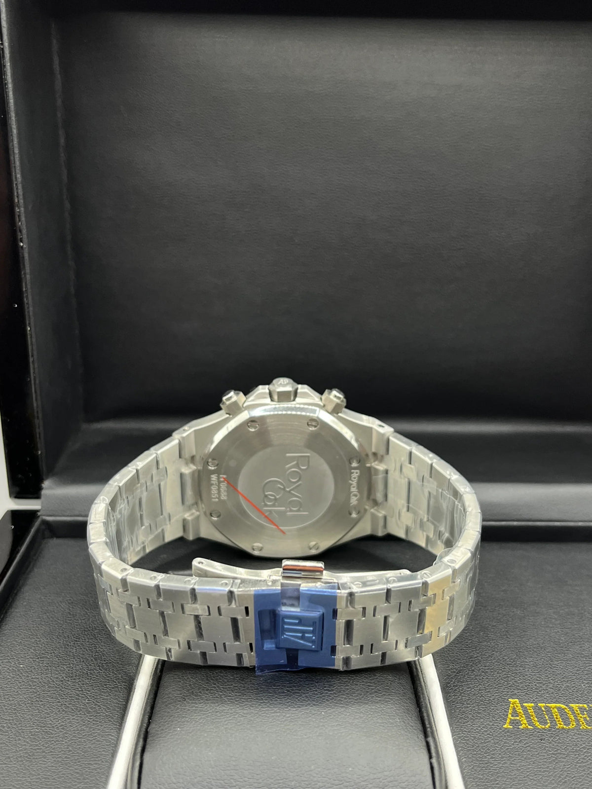 Montre chronographe argent givré