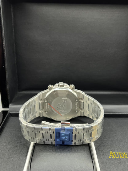 Montre chronographe argent givré