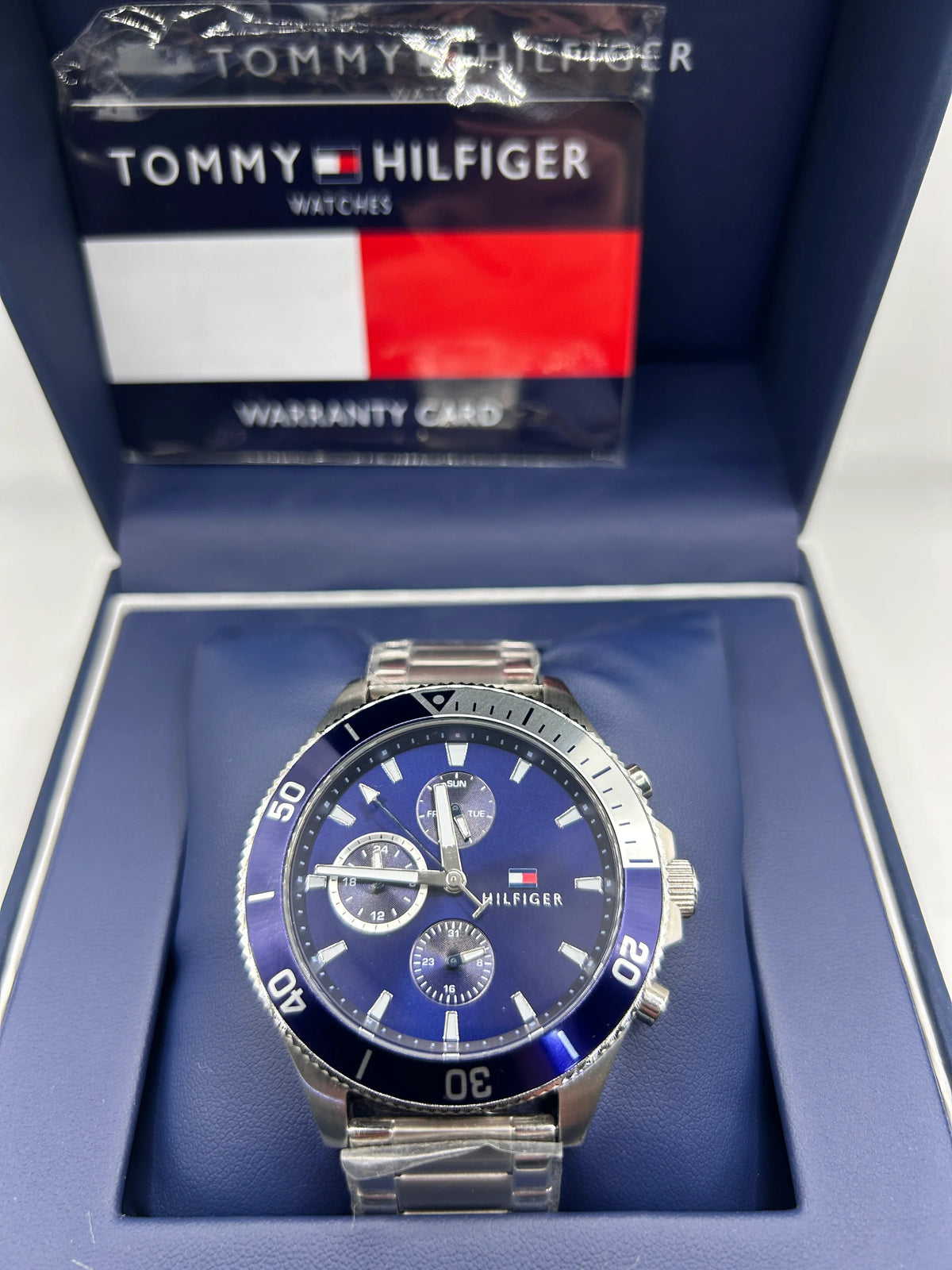 Montre chronographe bleue