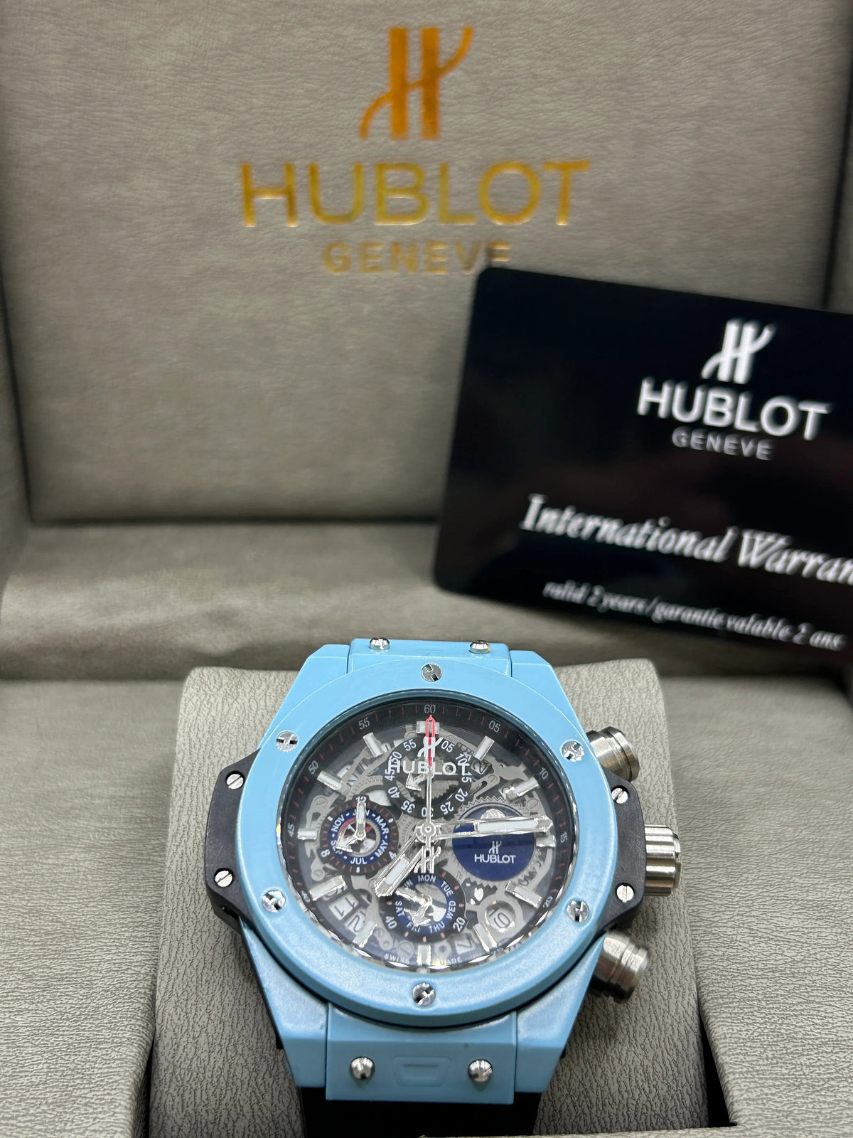 Montre Skeleton Bleu Clair Big Bang
