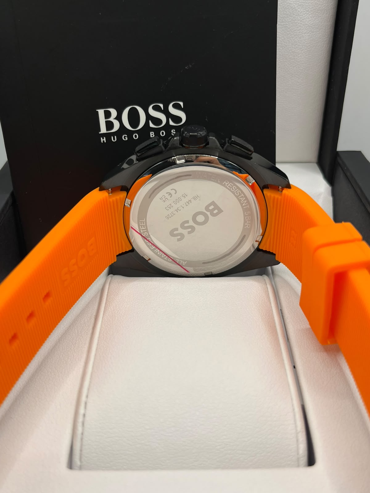 Coffret montre homme avec bracelet orange