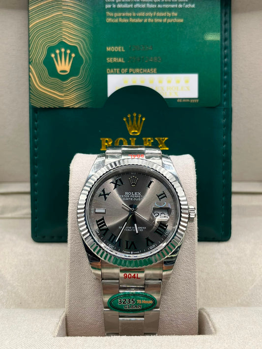 Montre 41 mm cadran ardoise style Wimbledon