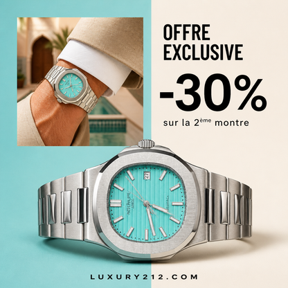 Montre de prestige à cadran bleu turquoise