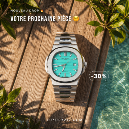 Montre de prestige à cadran bleu turquoise