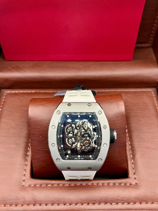 Montre Squelette en Caoutchouc Blanc