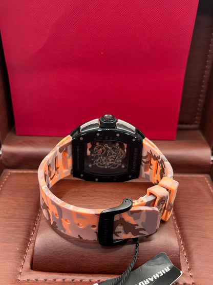 Montre squelette camouflage en caoutchouc