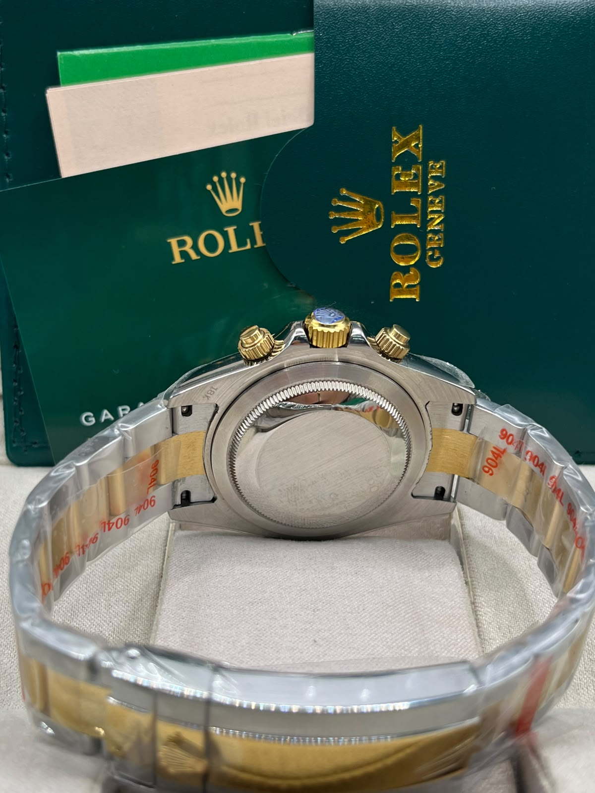Chronographe cadran vert en or & acier — Master Copy