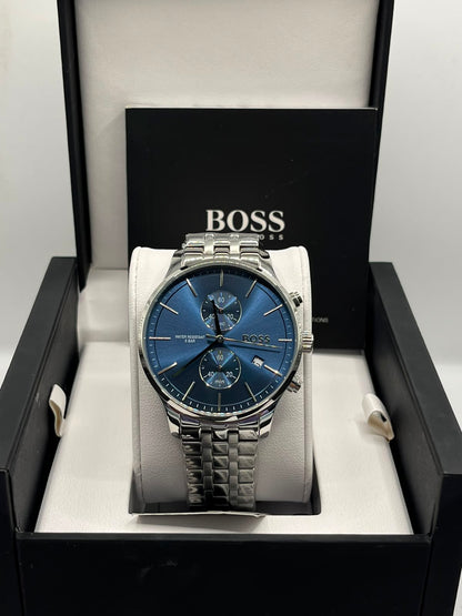 Montre Homme Bleu avec Bracelet en Acier Inoxydable