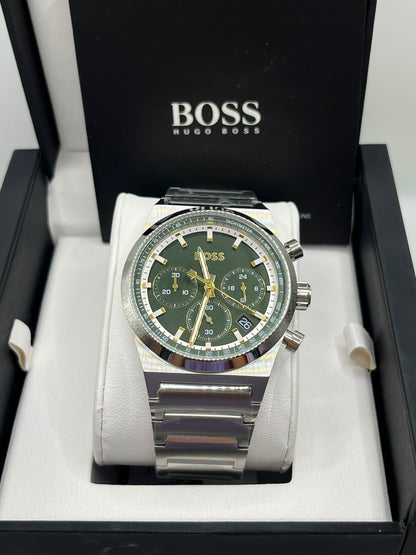 Montre Homme à Cadran Vert en Acier Inoxydable